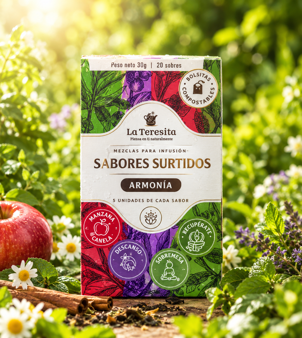 Infusión Armonía 100% Natural Sabores Surtidos