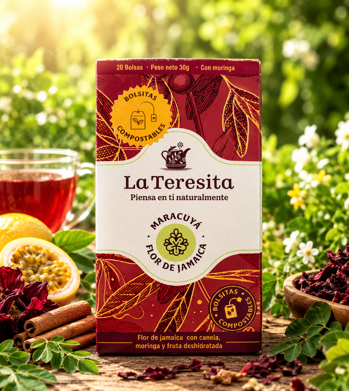 Infusión Maracuyá Flor de Jamaica 100% Natural
