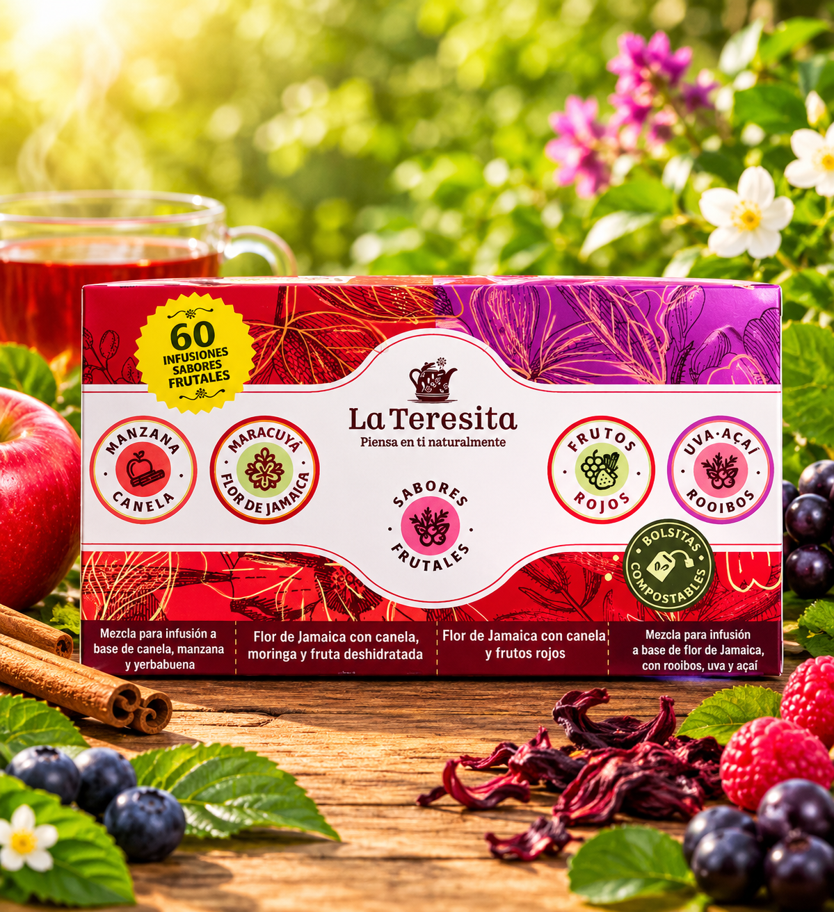 Infusión Frutal 100% Natural Sabores Surtidos