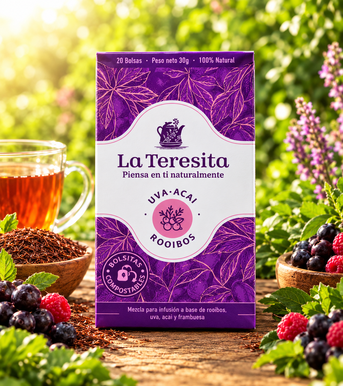Infusión Uva Rooibos y Açaí 100% Natural