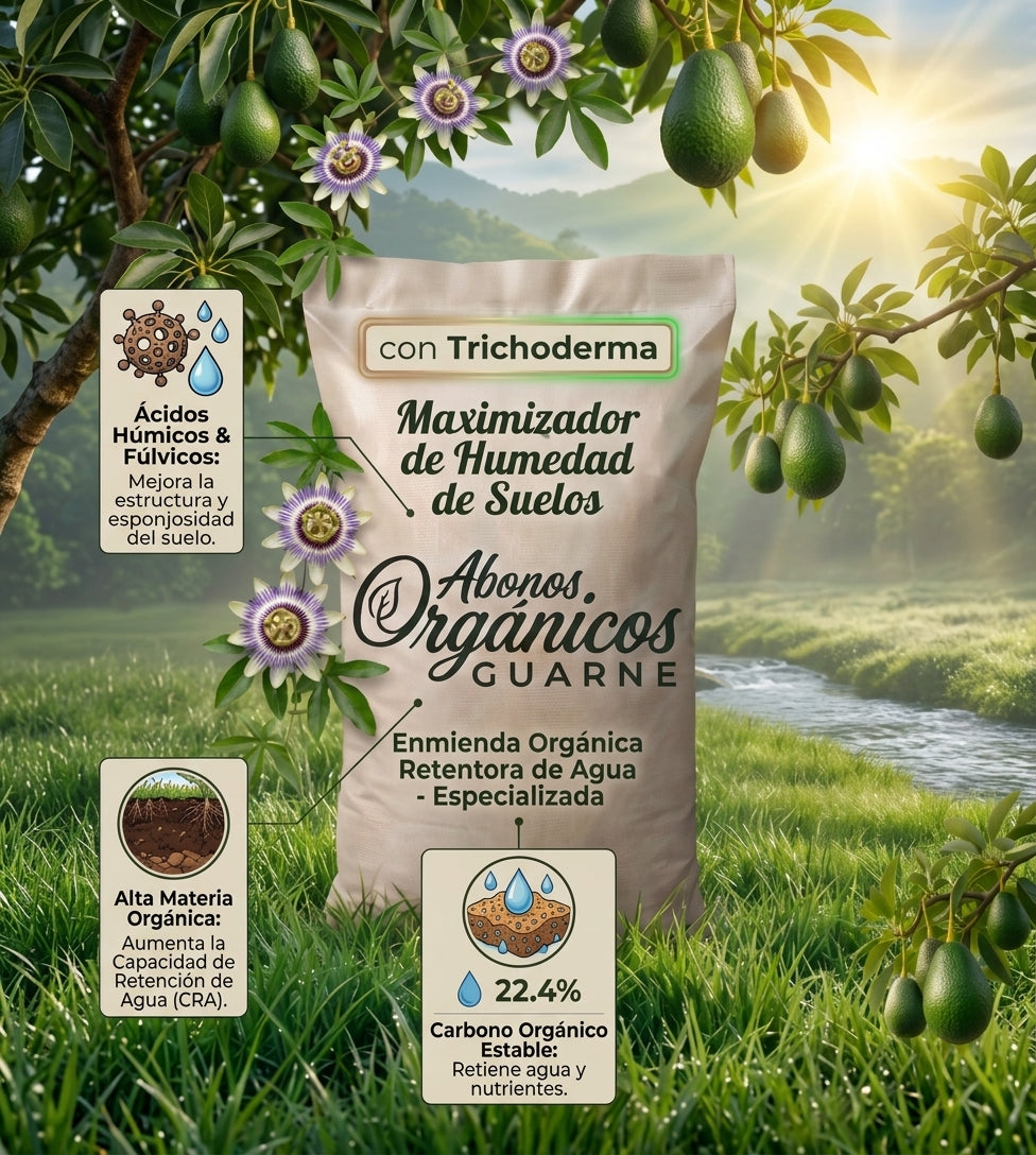 Enmienda Orgánica Retentora de Agua con Trichoderma | Maximizador de Humedad