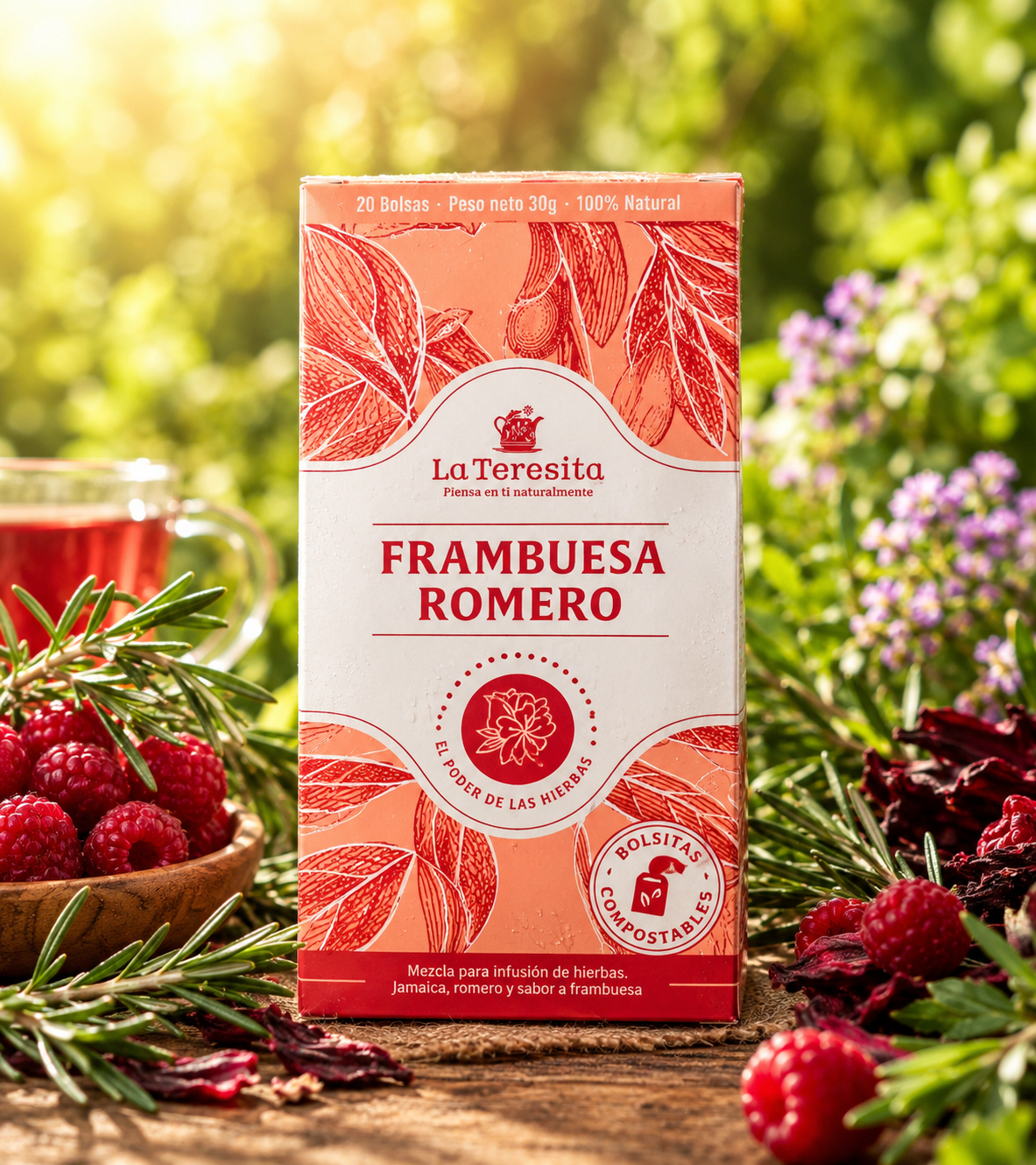Infusión Frambuesa Romero 100% Natural